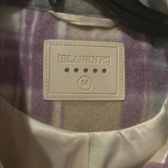 🌻 HOST PICK 🌻 ☔️ Blank NYC Cropped Purple Plaid Design Shacket ☔️ - Picture 4 of 4